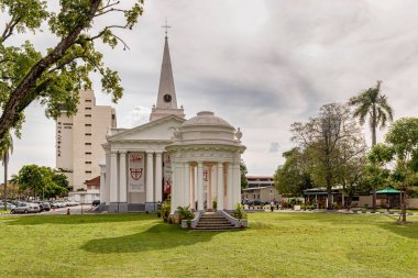 Georgetown, Penang, Malezya - 8 Aralık 2017: St George Kilisesi 19. yüzyılda inşa edilmiş. En eski Anglikan Kilisesi Güney Doğu Asya'da Malezya tarihsel Georgetown'da olduğunu.