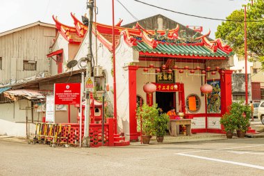 Malacca, Melaka, Malezya 15 Aralık 2017 görüntülemek Malacca, Malaysia Jonker yürüyüş boyunca küçük Çin Tapınağı'nda.