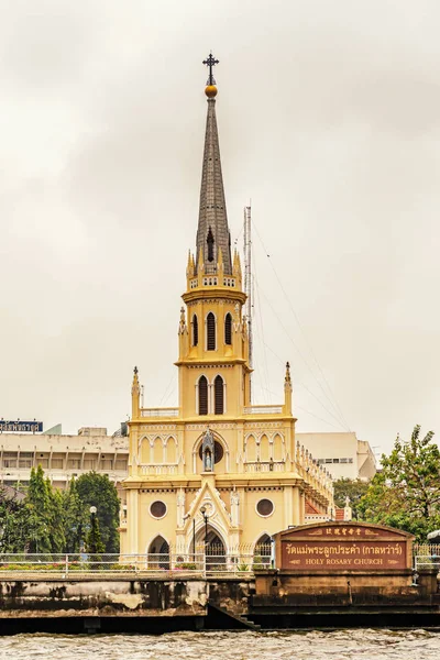 Igreja Santo Rosário Uma Igreja Católica Romana Banguecoque Margem Rio — Fotografia de Stock