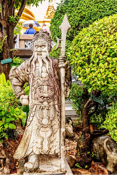 Bangkok Tailândia Dezembro 2017 Escultura Guerreira Wat Phra Kaew Templo — Fotografia de Stock