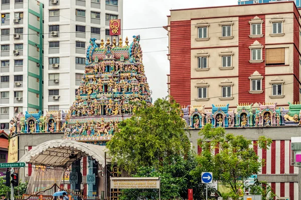 Singapur Ocak 2018 Rating Little India Singapur Sri Veeramakaliamman Hindu — Stok fotoğraf