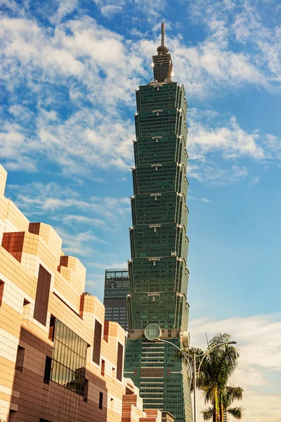 Taipei 101 Ünlü Dönüm Noktası Üzerinden Görünüm Kule Bina — Stok fotoğraf