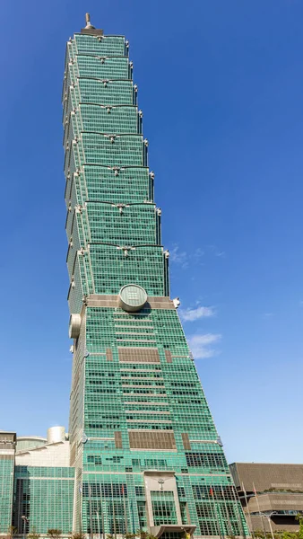 Vista Sobre Taipei 101 Famosa Torre Referência Edifício — Fotografia de Stock