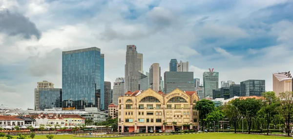 Singapore Jan 2018 Gamla Koloniala Hus Vid Singapore River Och — Stockfoto