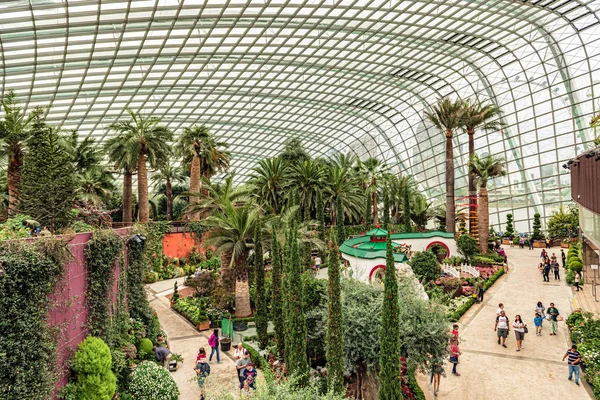 Singapur Jan 2018 Turistas Visitando Conservatorio Cúpula Flores Gardens Bay —  Fotos de Stock