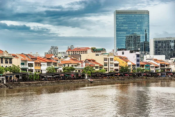 Singapur Enero 2018 Coloridos Bares Restaurantes Tiendas Junto Río Singapur — Foto de Stock