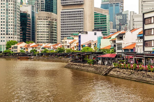 Singapur Enero 2018 Coloridos Bares Restaurantes Tiendas Junto Río Singapur — Foto de Stock