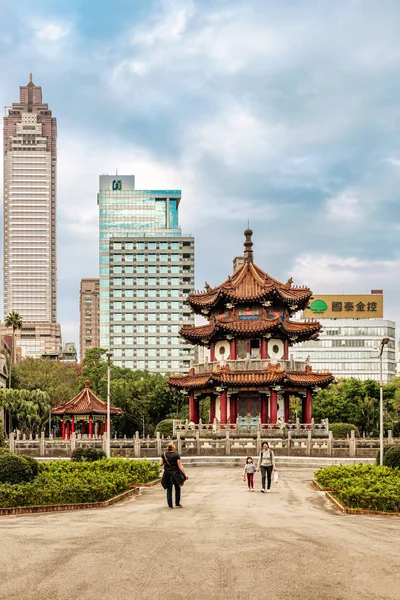 Taipei Taiwán Enero 2018 Pabellón Pagoda Arquitectura China 228 Peace —  Fotos de Stock