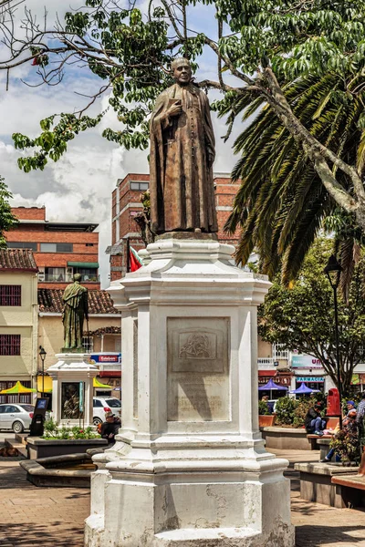 Marinilla Kolumbien März 2018 Statue Des Pastor Mateo Toro Vor — Stockfoto