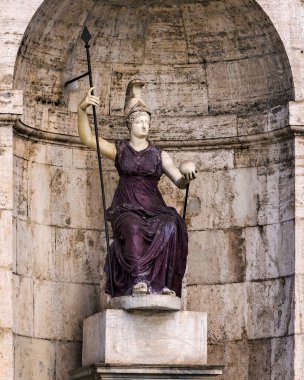 Statue of Roma Minerva located in Pallazzo Senatorio she holds a globe, symbolizing Rome power as the center of the world.. clipart