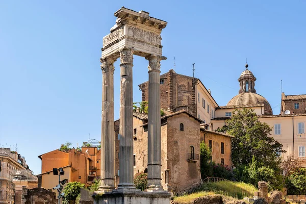 Pohled Trosky Chrámu Vesta Římském Fóru Nebo Forum Romanum Řím — Stock fotografie