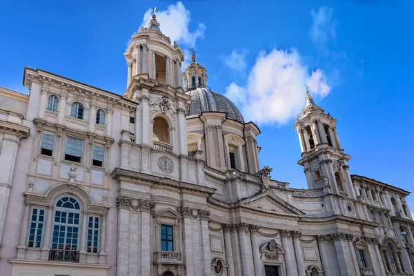 Utsikt Över Fasaden Kyrkan Sant Agnese Agone Byggd Plats Där — Stockfoto