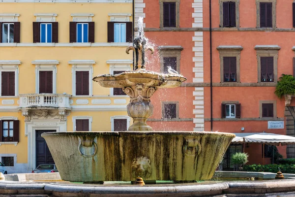 Pohled Fontánu Náměstí Piazza Farnese Římě Itálie — Stock fotografie