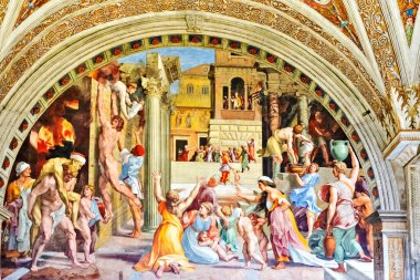 Vatikan - 22 Eylül 2014: Vatikan Müzesi 'ndeki Apostolik Sarayı' nda Lükse Gebeliğin İçişleri Salonu 'nun (Sala dell' immacolata Concezione) detayları.