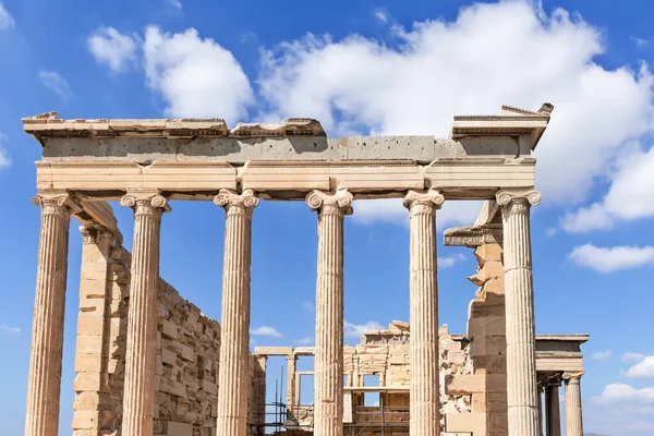 Vista Erechtheion Templo Grego Antigo Acrópole Atenas Grécia — Fotografia de Stock