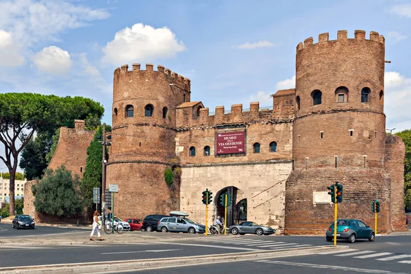 Rom Italien September 2014 Verkehr Der Porta San Paolo Ist — Stockfoto