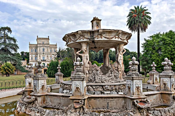 Řím Itálie Září 2014 Pohled Kašnu Vilu Doria Pamphili Vila — Stock fotografie