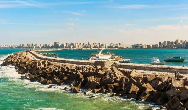 Blick Auf Die Bucht Von Alexandria Mit Dem Stadtbild Hintergrund — Stockfoto