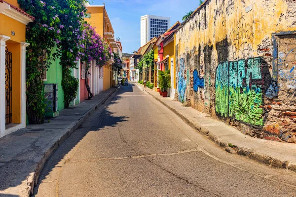 Cartagena Kolumbia Marca 2017 Street Art Graffiti Ścianie Dzielnicy Getsemani — Zdjęcie stockowe