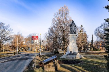 Kitchener, Canada - March 26, 2020: View at the Queen Victoria monument located in Victoria Park in town of Kitchener, Ontario, Canada. clipart