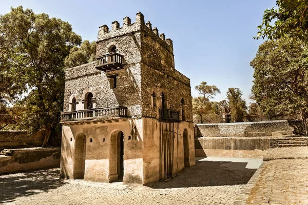 Vista Interior Los Históricos Baños Fasilides Gondar Etiopía — Foto de Stock