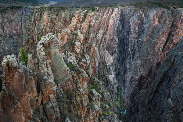 Widok Malowniczy Czarny Kanion Parku Narodowego Gunnison Kolorado Usa — Zdjęcie stockowe