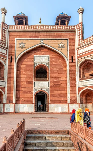 Delhi Hindistan Kasım 2018 Humayun Mezarı Ziyaret Eden Turistler Unesco — Stok fotoğraf