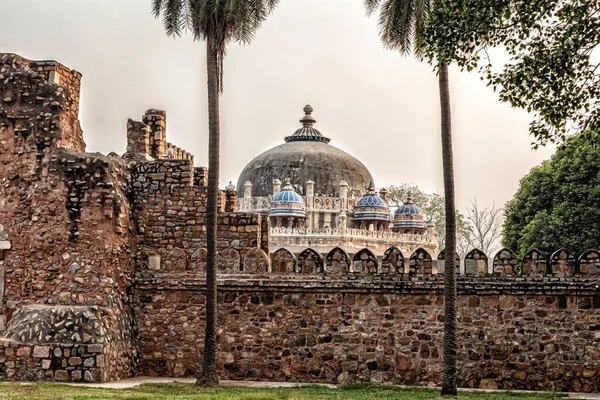 Besök Isa Khan Tomb Nära Humayun Tomb Unesco Världsarv Plats — Stockfoto