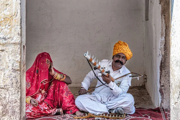 Jodhpur India 2018 Indian Man Playing Ravanatha Traditional Music Jodhpur — 스톡 사진