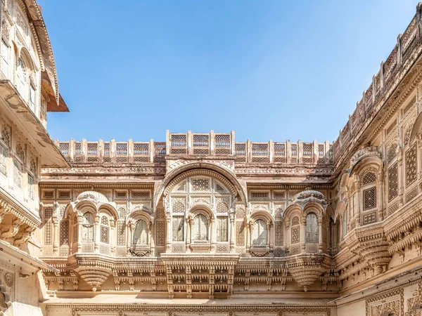 Mehrangarh Fort View Decorative Building Facade Jodhpur Rajasthan India — Stock Photo, Image