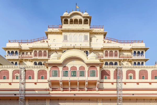 Fassade Des Chandra Mahal Der Residenz Der Königlichen Familie Jaipur — Stockfoto