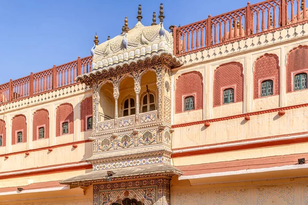 Chandra Mahal Cephesi Jaipur Şehir Sarayı Jaipur Rajasthan Hindistan Daki — Stok fotoğraf