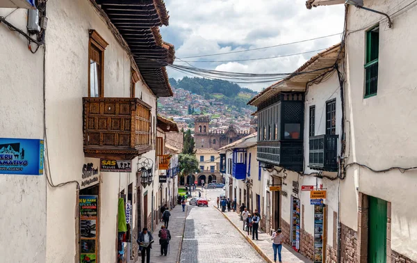 Cusco Peru Nisan 2019 Cusco Peru Arka Planda Bir Kilise — Stok fotoğraf