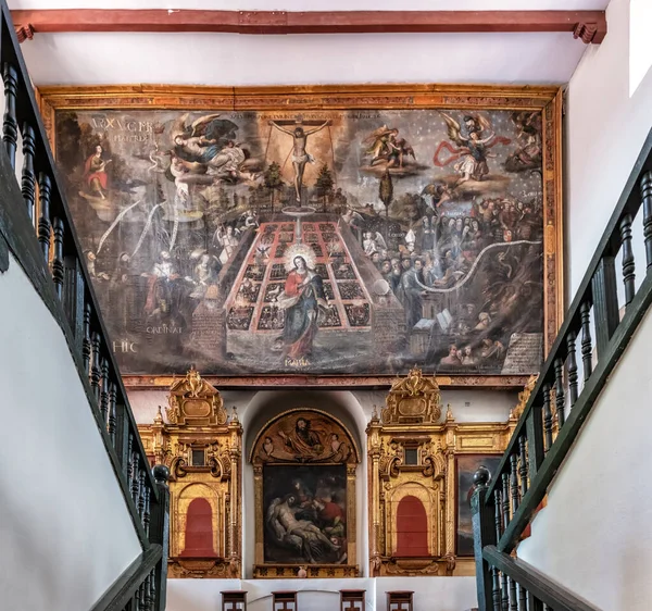 Cusco Peru April 2019 View Staircase Religious Painting Museum San — Stock Photo, Image