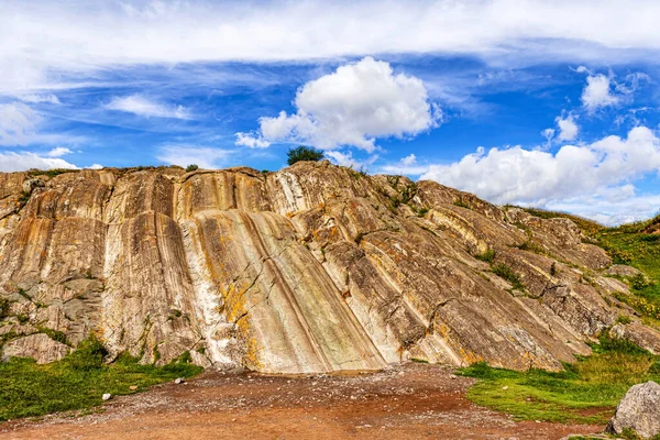 Cusco Ursprünglicher Spielplatz Der Inka Sacsayhuaman Bei Den Inka Ruinen — Stockfoto