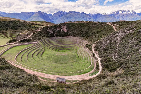 Paisaje Moray Muray Quechua Sitio Arqueológico Los Campos Agrícolas Incas — Foto de Stock