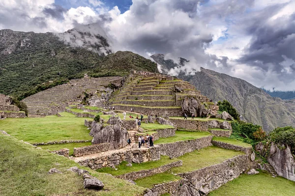 Gruppe Der Drei Tore Machu Picchu Die Inka Stadt Komplex — Stockfoto