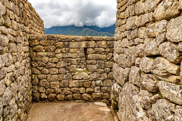 Gut Erhaltene Inka Gebäude Und Häuser Der Antiken Stadt Machu — Stockfoto