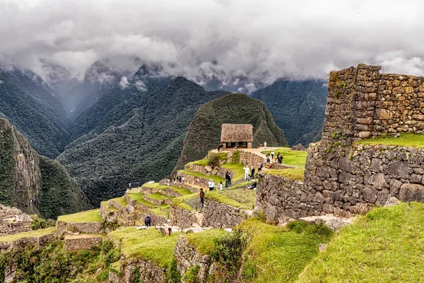 View Buildings Houses Structures Ancient Incas City Machu Picchu Cusco — Stock Photo, Image