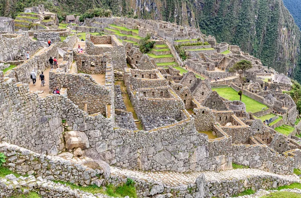 View Buildings Houses Structures Ancient Incas City Machu Picchu Cusco — Stock Photo, Image