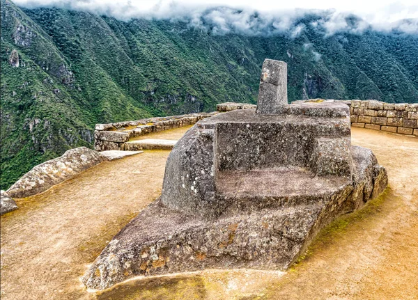Puesto Enganche Intihuatana Para Sol Templo Del Sol Machu Pic — Foto de Stock