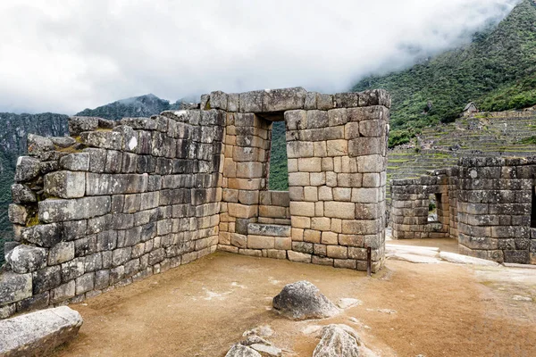 Blick Auf Die Gebäude Und Häuser Der Antiken Inka Stadt — Stockfoto