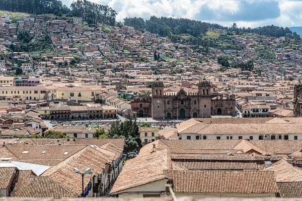 Vue Panoramique Sur Les Maisons Cathedra Sur Plaza Armas — Photo