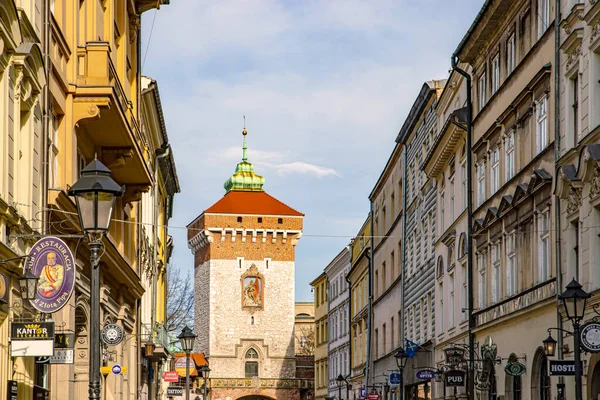 Krakkó Lengyelország Feb 2019 Tekintse Meg Történelmi Házak Piactéren Található — Stock Fotó