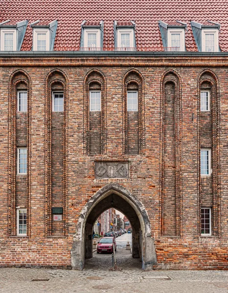 Gdańsk Polska Luty 2019 Fasada Budynku Bramy Mariackiej Przy Promenadzie — Zdjęcie stockowe