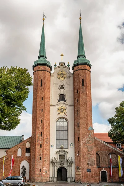 Gdańsk Polska Września 2019 Główne Wejście Zabytkowej Katedry Najświętszej Trójcy — Zdjęcie stockowe