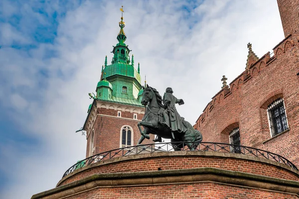 View Tadeusz Kosciuszko Monument Entrance Wawel Castle Cracow Poland — Stock Photo, Image