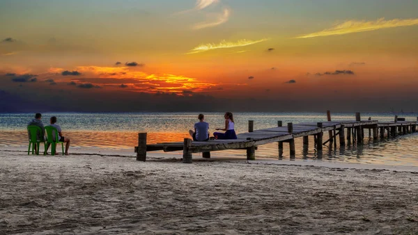 San Blas Island Panama Února 2020 Lidé Sledují Krásný Západ — Stock fotografie