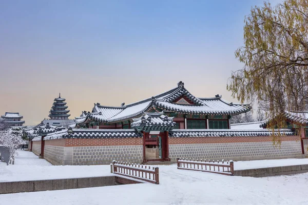 Palais Gyeongbokgung Hiver Séoul Corée Sud Images De Stock Libres De Droits