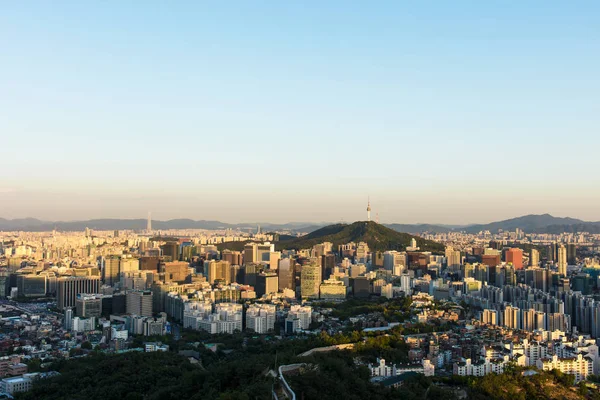 Vue Séoul South Korea City Skyline Avec Tour Séoul — Photo